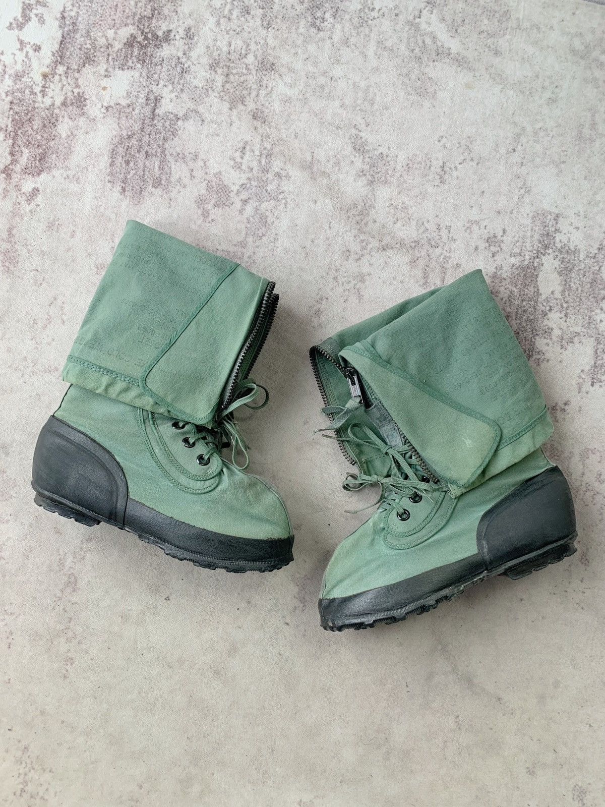 Vintage 1960s Faded Canvas Vietnam Era Zip Up Military Combat Boots Size US 9 / EU 42 - 2 Thumbnail