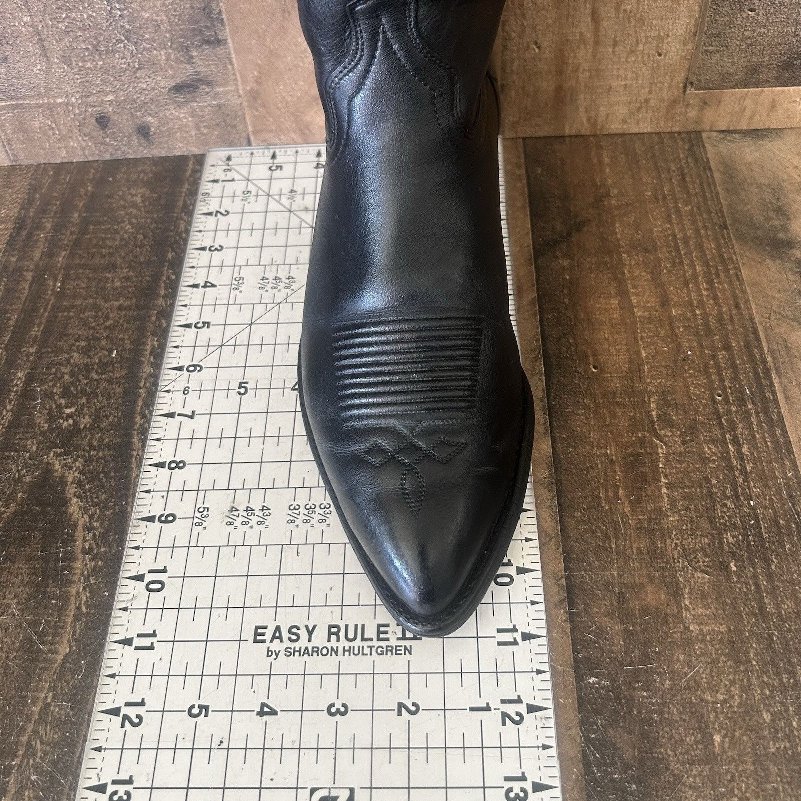 Vintage J Chisholm Vintage Classic Black Cowboy Boots Mens 8.5 D Size US 8.5 / EU 41-42 - 7 Thumbnail