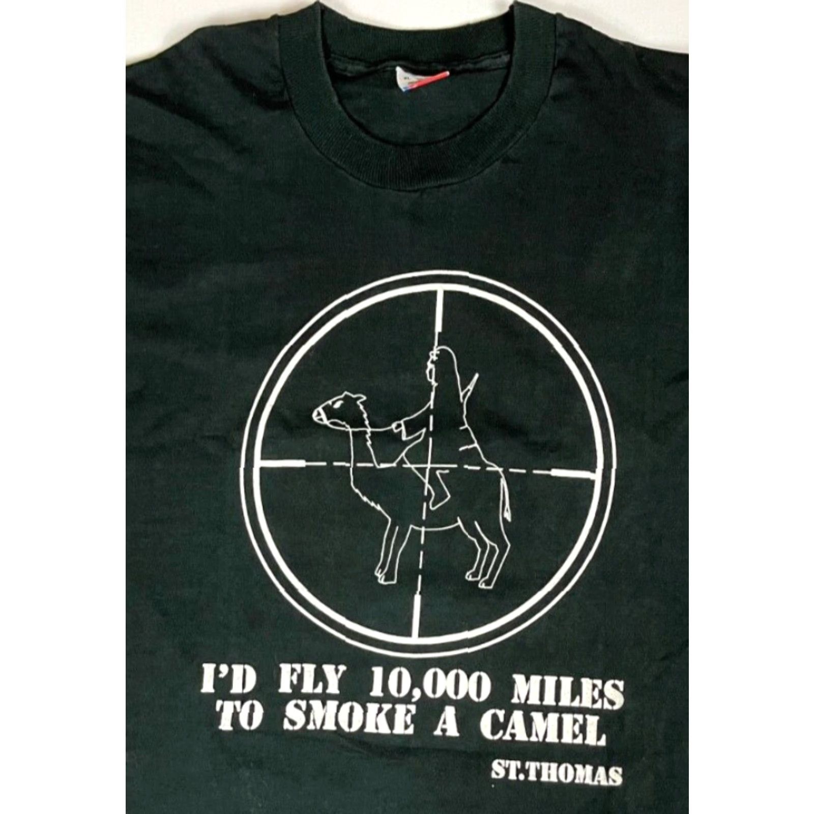 Fruit Of The Loom Vintage Fruit of the Loom Military T-Shirt Mens XL Black 90s Desert Storm Crew Neck Short Sleeve Graphic Print 100% Cotton Made in USA Size US XL / EU 56 / 4 - 3 Thumbnail