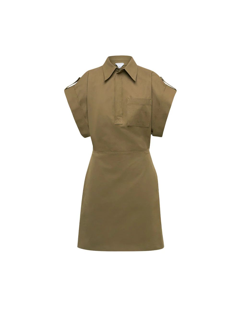 Bottega Veneta o1bcso1str0725 Cotton Gabardine Midi Dress in Khaki Size S / US 4 / IT 40 - 1 Thumbnail