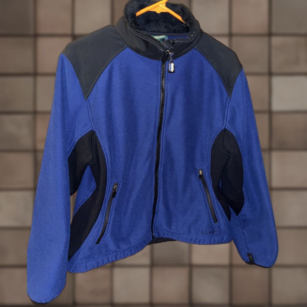 Vintage VINTAGE LL Bean Womens JACKET PL Blue Black Lightweight Zip Pockets All Seasons Packable Regular Womens Size L / US 10 / IT 46 - 1 Thumbnail