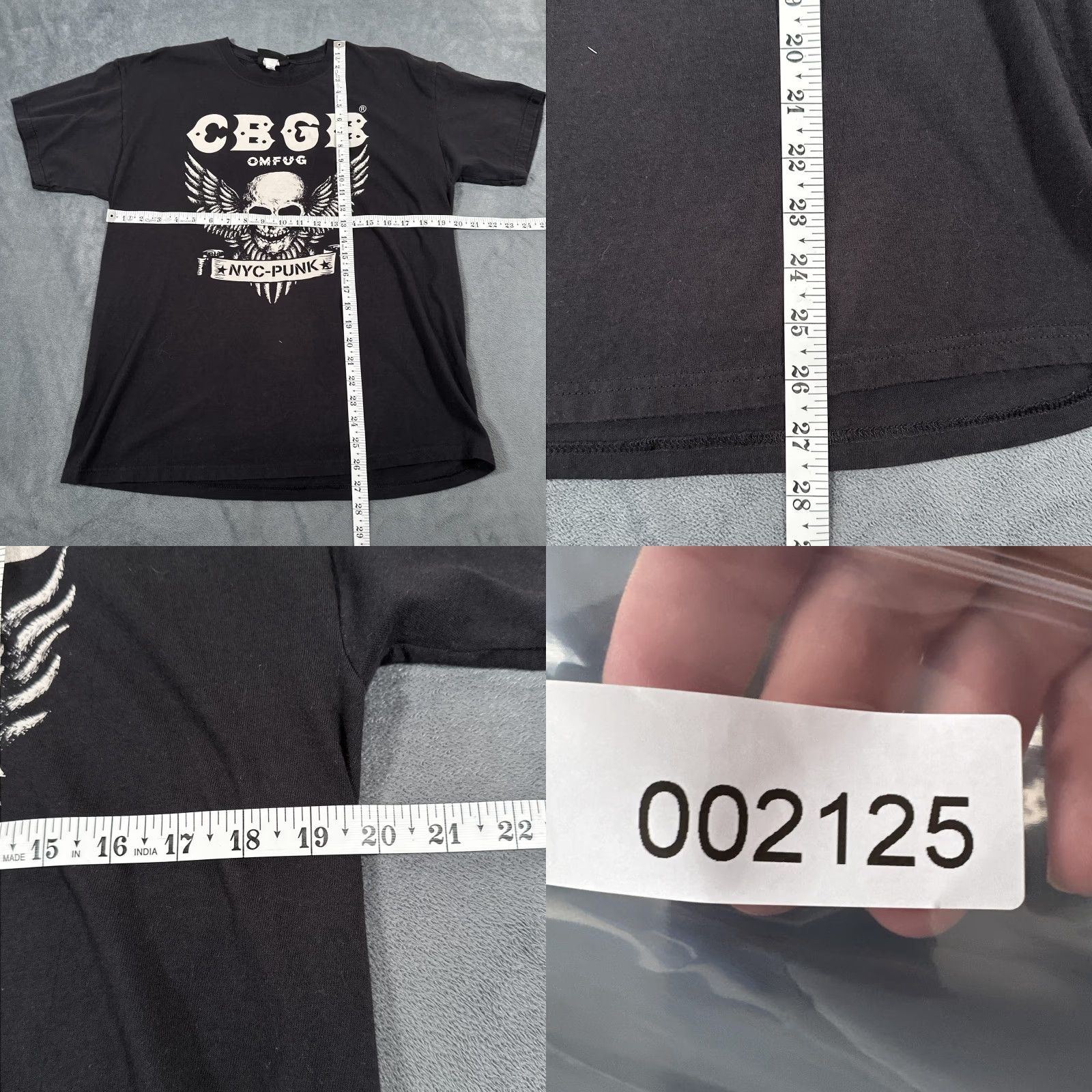 Vintage VINTAGE CBGB Shirt Mens M Black NYC Punk Skull Wings Graphic OMFUG Music Band Shirt Mens Small/Medium Size US M / EU 48-50 / 2 - 8 Thumbnail