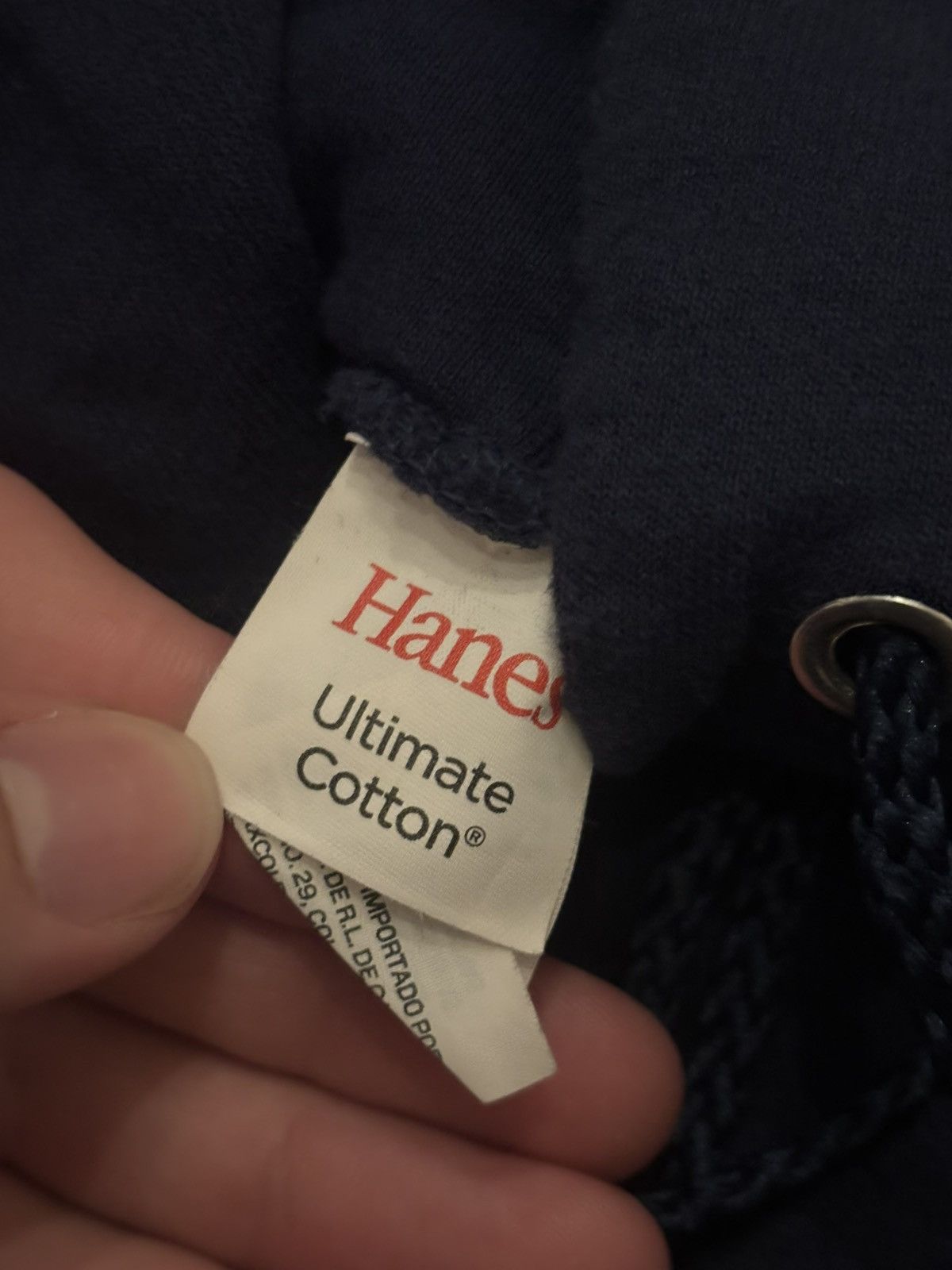 Hanes 90s Vintage Trader Joe’s Navy Hoodie Size US L / EU 52-54 / 3 - 3 Thumbnail