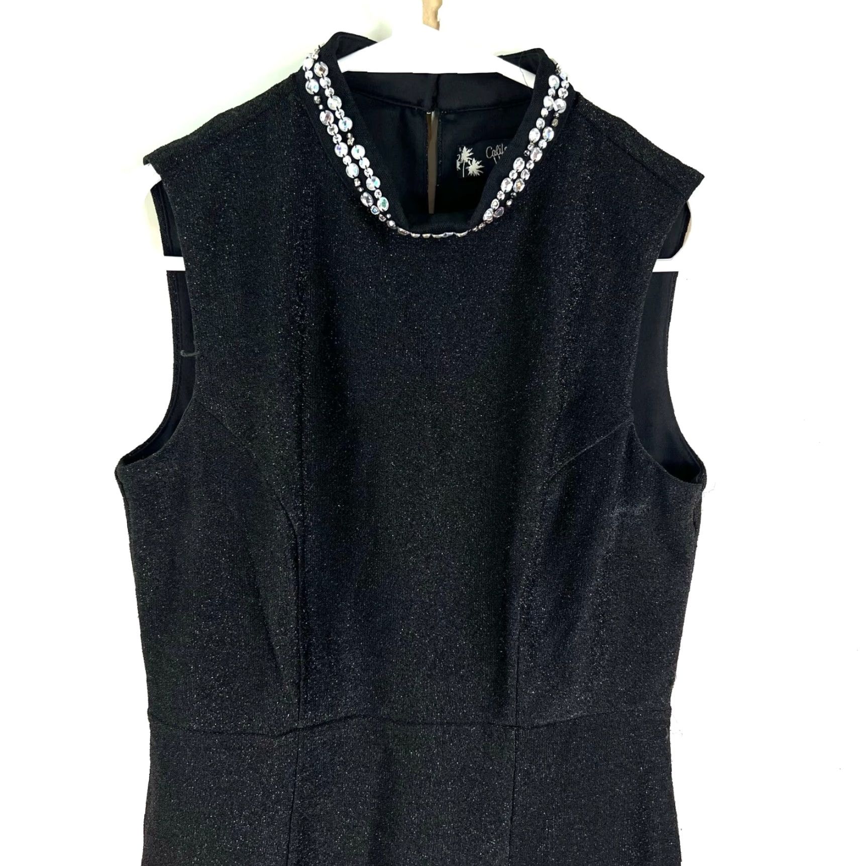 Vintage California Dress Women Sleeveless Jeweled Black Sheath Size 6 Formal Cocktail Womens Size M / US 6-8 / IT 42-44 - 2 Thumbnail