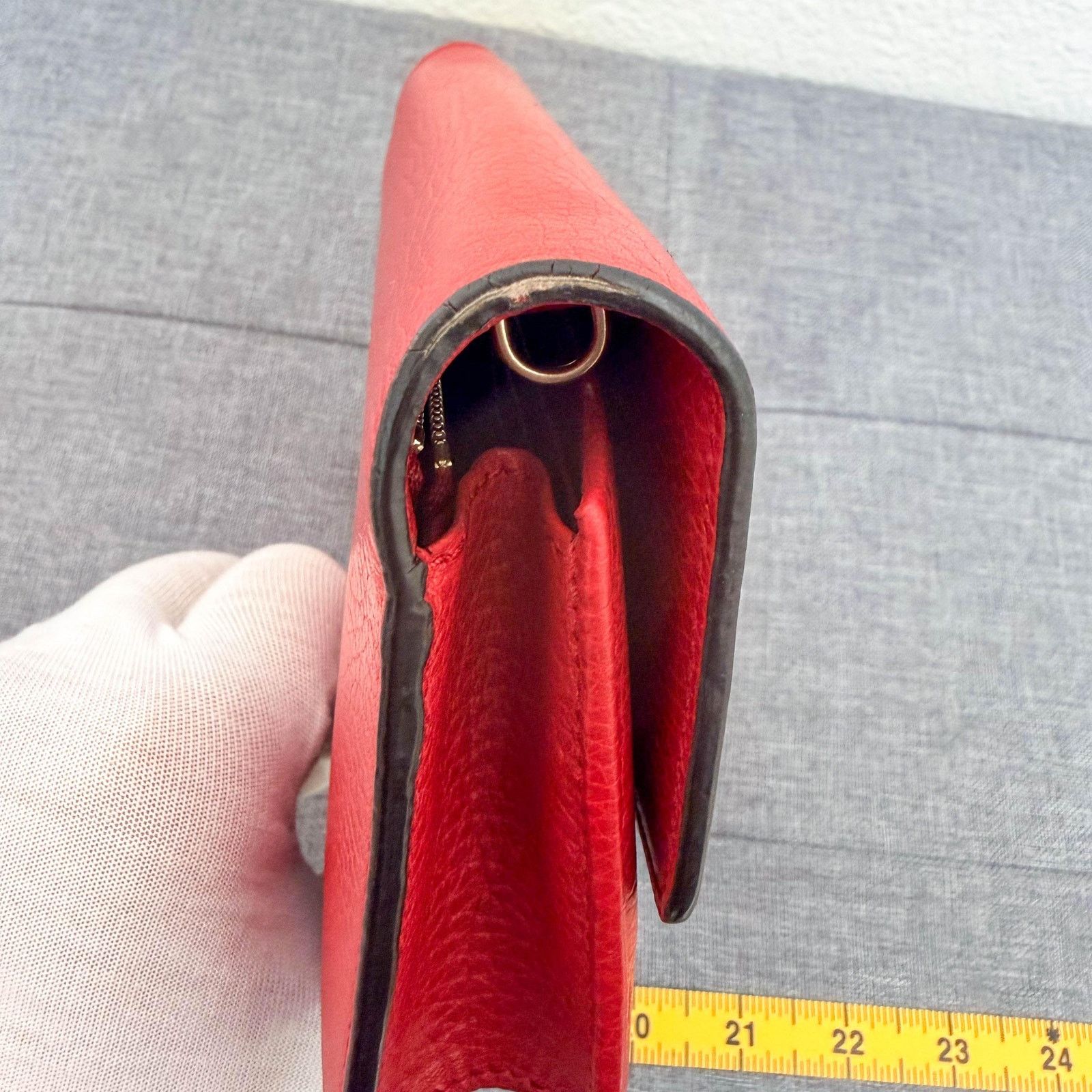 Gucci Gucci Red Leather Interlocking G Chain Bag-3 Size ONE SIZE - 7 Thumbnail