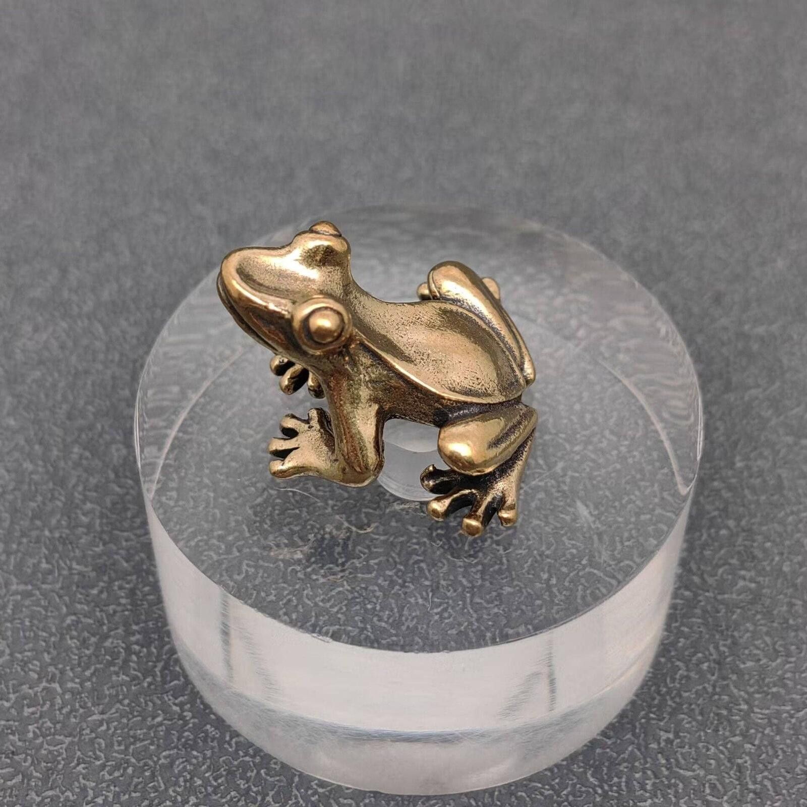 The Unbranded Brand Brass Frog Miniature Figurine Size ONE SIZE - 3 Thumbnail