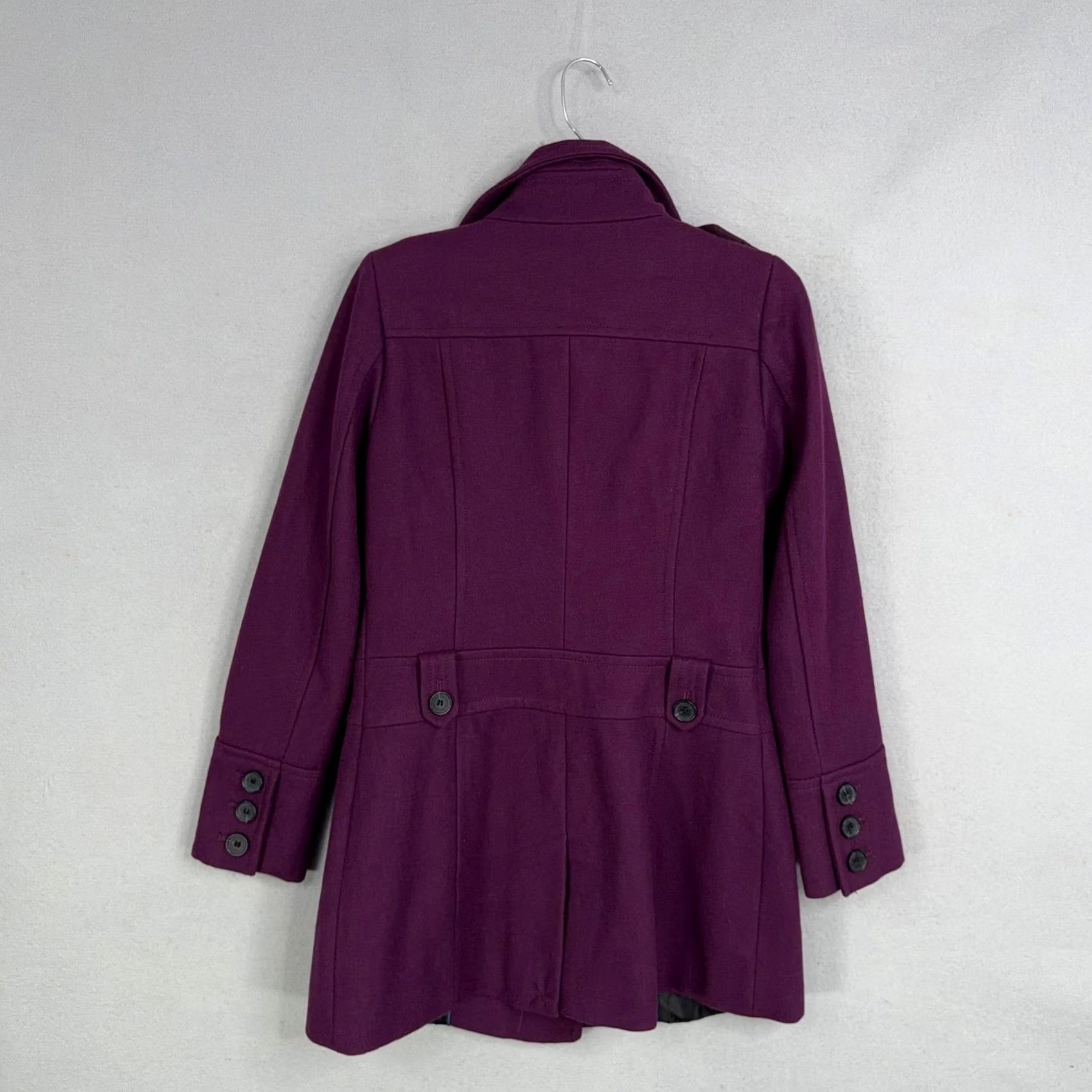 Tommy Hilfiger Tommy Hilfiger Coat Womens 6 Purple Wool Pea Mid Length Button Front Winter Mens? Size M / US 6-8 / IT 42-44 - 5 Thumbnail