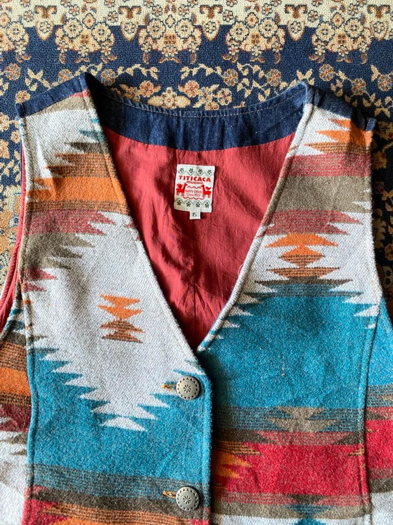 Japanese Brand TITICACA Aztec Navajo Native Vest Japanese Brand Size Medium Size US M / EU 48-50 / 2 - 4 Thumbnail