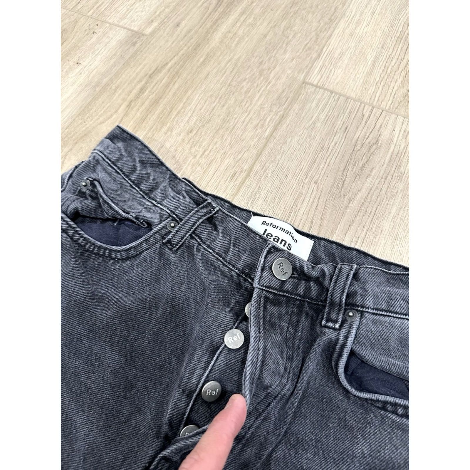 Reformation VINTAGE Reformation Jeans Straight Women's 28 Gray High Rise Cynthia Long Retro Size 28" / US 6 / IT 42 - 5 Thumbnail