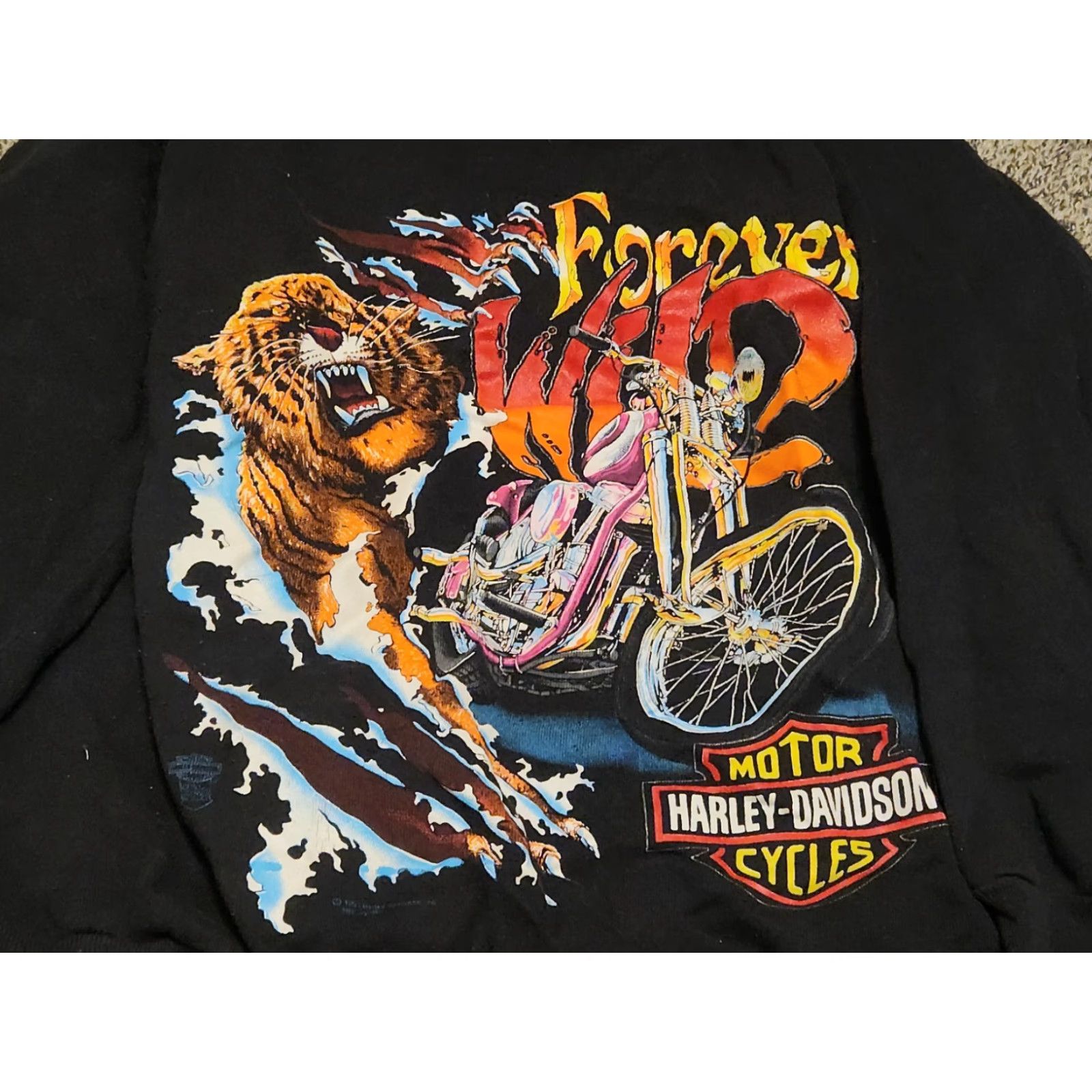 Tultex VINTAGE Harleys Davidson Sweatshirt Black Crewneck 90s XL Men Logo Crewneck Sweatshirt Black 90s XL Mens Size US XL / EU 56 / 4 - 2 Thumbnail