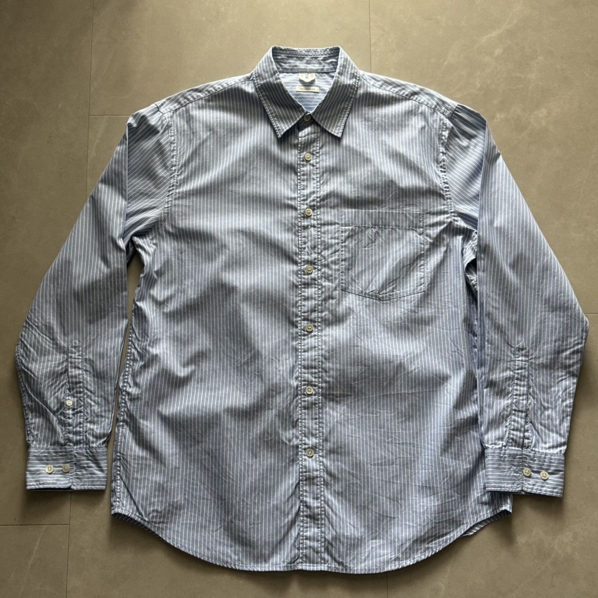 Arket Arket Relaxed Poplin Shirt Striped Blue 48 Size US M / EU 48-50 / 2 - 1 Thumbnail