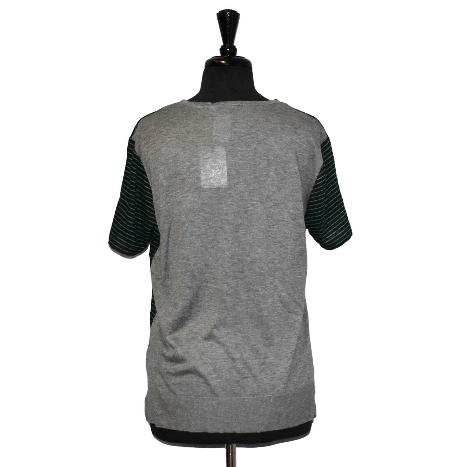 T by Alexander Wang NWT T ALEXANDER WANG Navy & Green Striped Top Size L Size L / US 10 / IT 46 - 3 Thumbnail