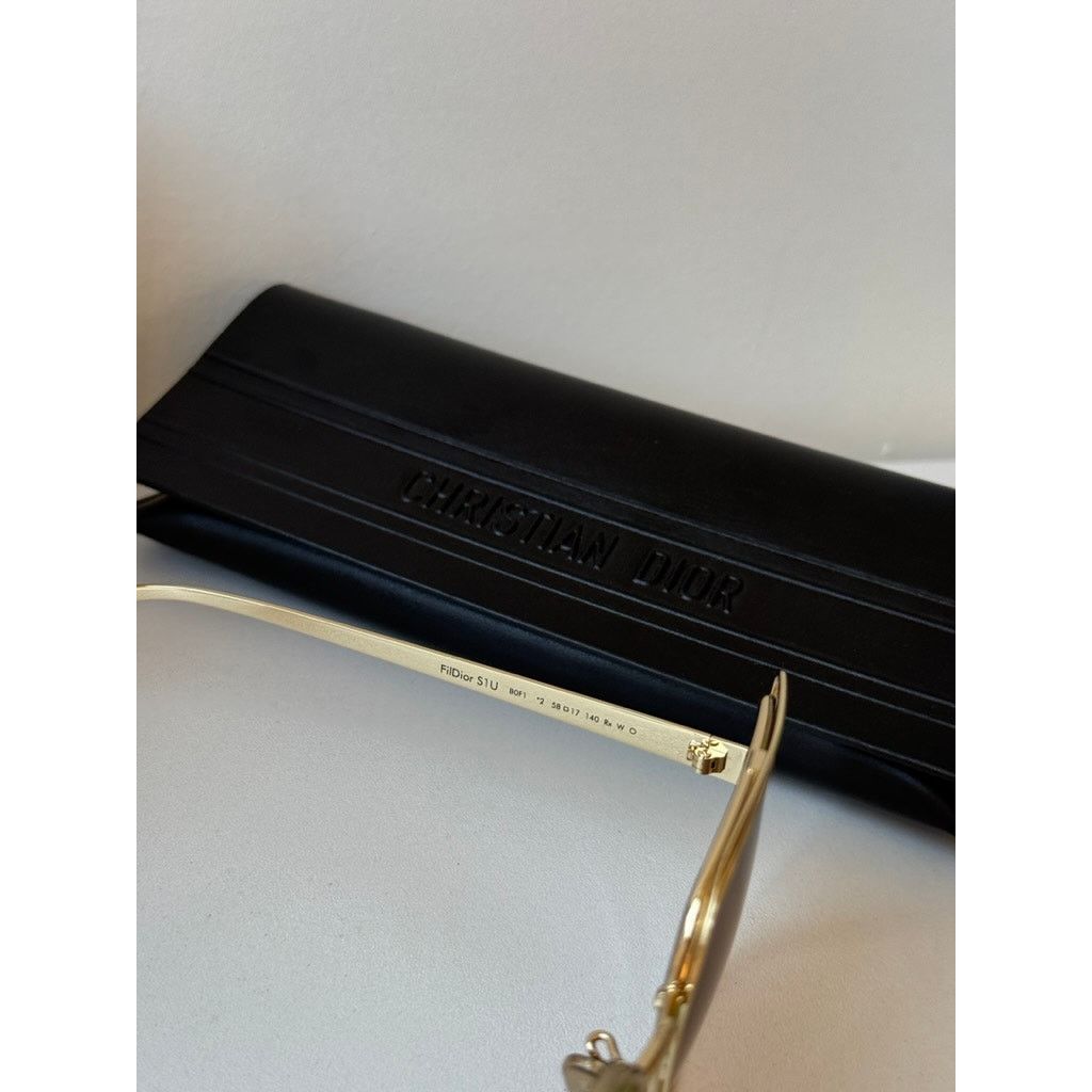 Dior NEW Dior FilDior S1U Square Sunglasses in Gold Brown Size ONE SIZE - 5 Thumbnail