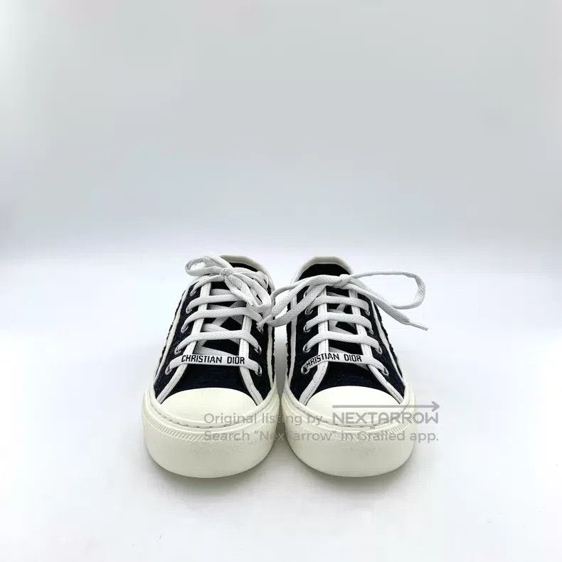 Dior Dior Black floral embroidery lace-up casual flat board sho Size US 5 / IT 35 - 3 Thumbnail