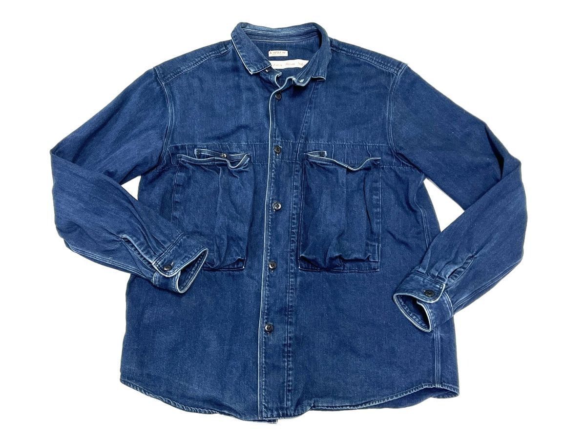 Kapital KAPITAL Army Military L/S Denim Shirt Indigo Size M Size US M / EU 48-50 / 2 - 1 Thumbnail