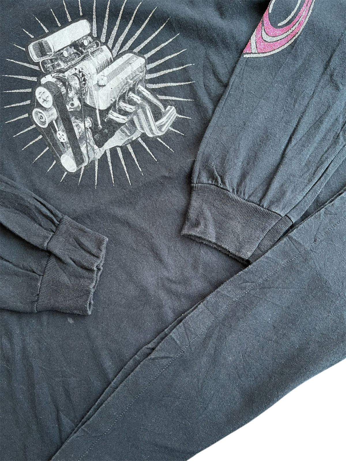 Vintage 90s Archaic Smile Bad Ass Engine Flame Spellout Longsleeve Size US XL / EU 56 / 4 - 5 Thumbnail