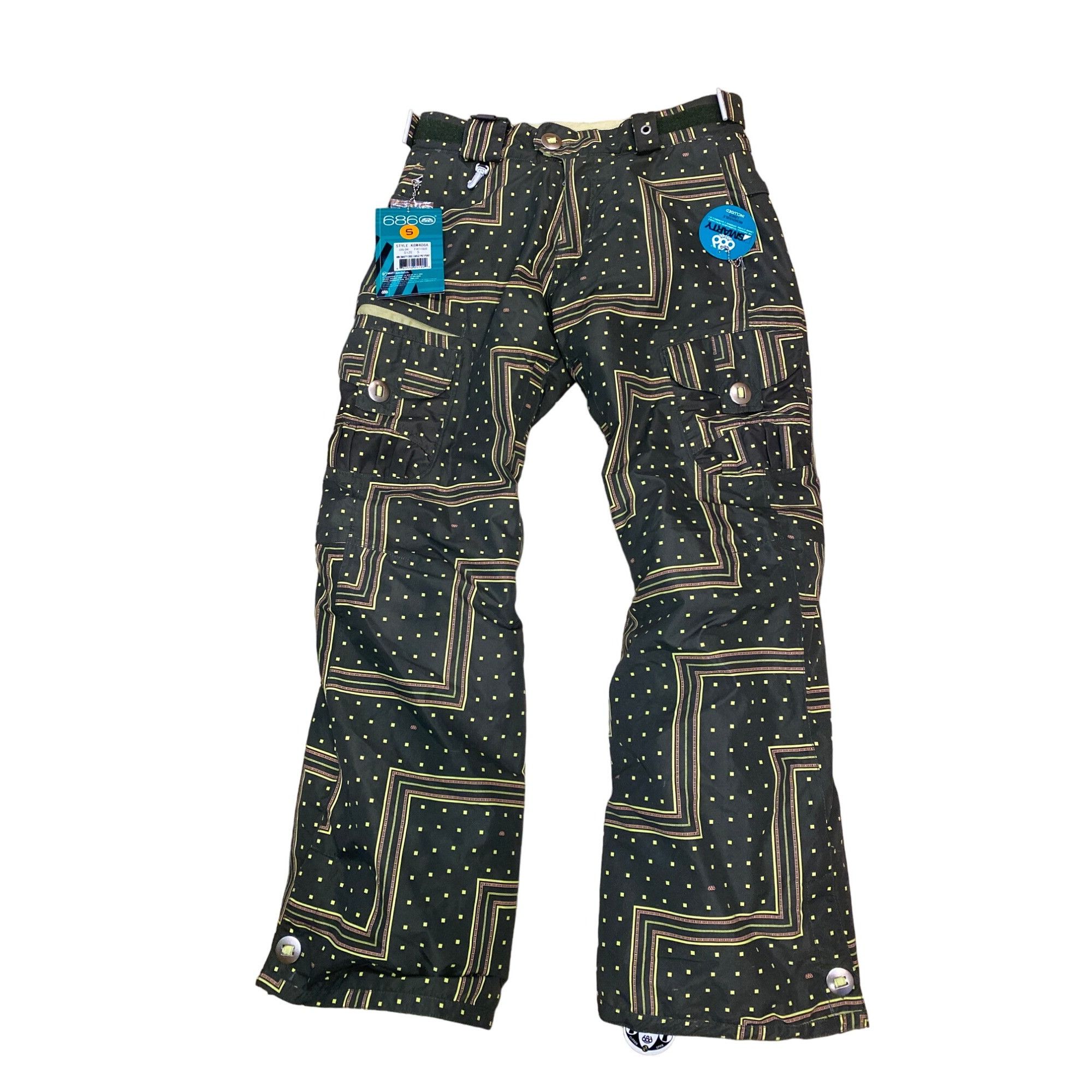 686 NWT 686 Smarty Original Cargo Ski Pants Zig Zag W's S Remove Size 28" / US 6 / IT 42 - 16 Thumbnail