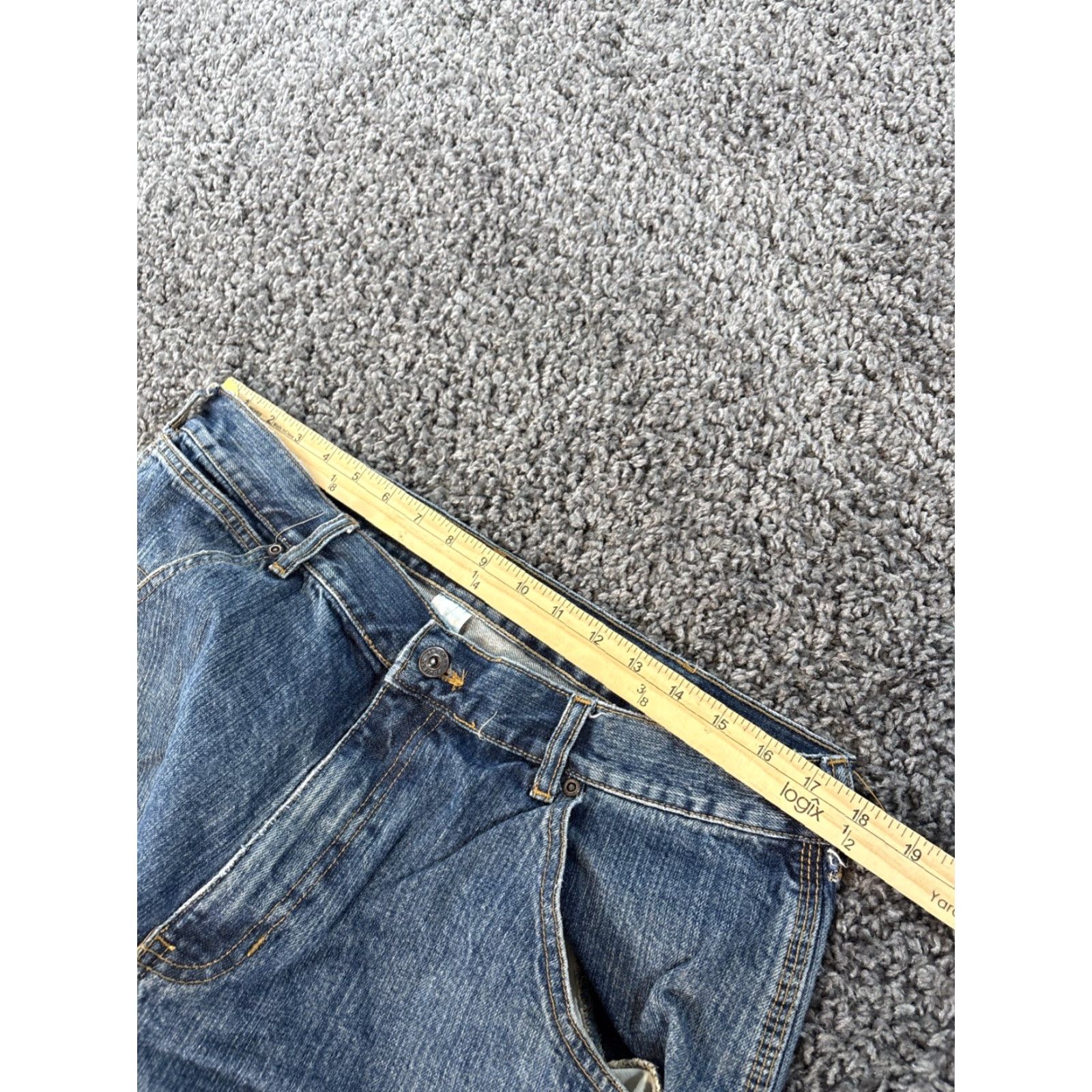 Gap VINTAGE Route 66 Carpenter Shorts Mens 36 Med Wash Baggy Belt Loop Wide Y2K Denim Blue 90s Grunge Belted Mens Size US 36 / EU 52 - 6 Thumbnail