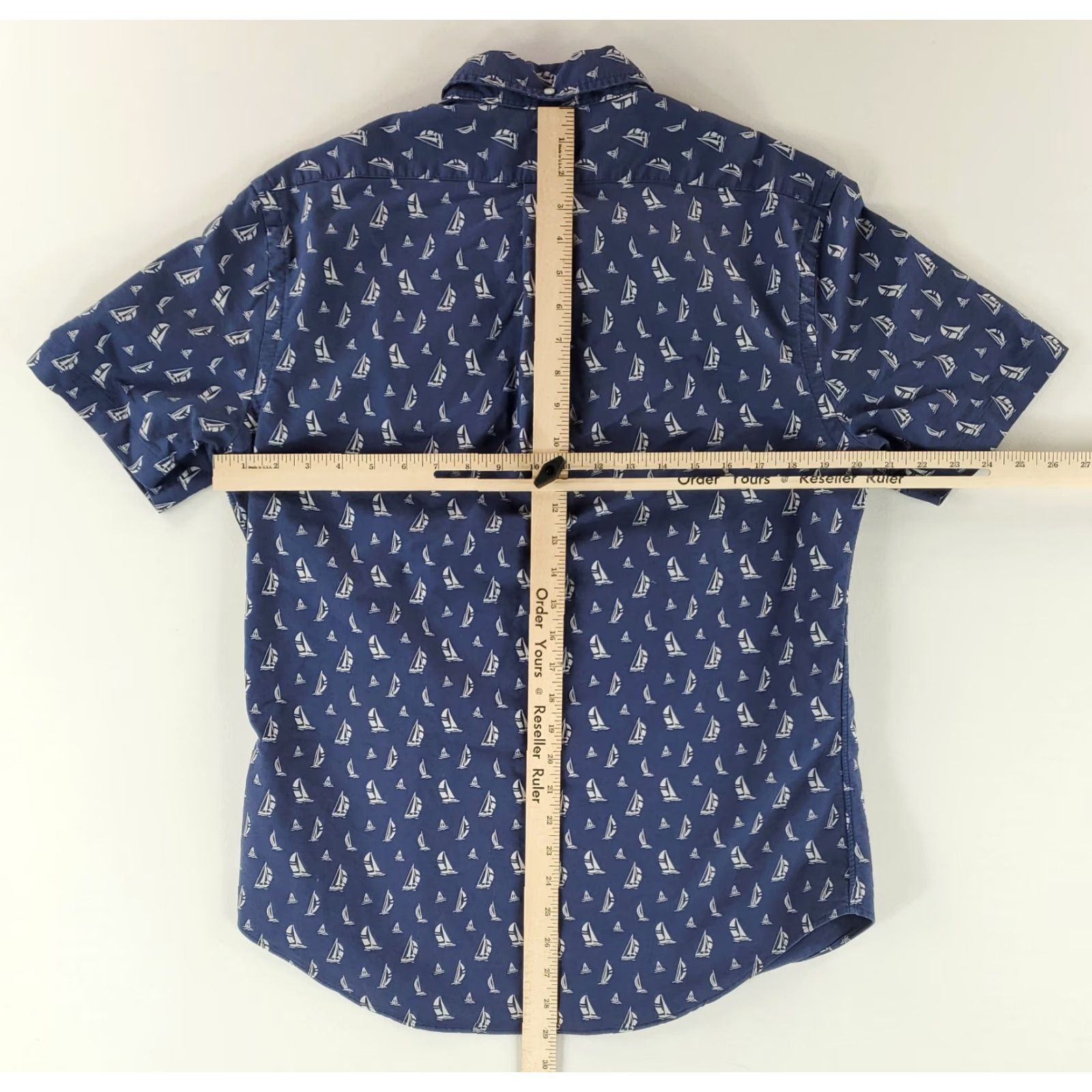 Ralph Lauren Ralph Lauren Shirt Button Down Short Sleeve Blue AOP Sailboats Slim Mens L Size US L / EU 52-54 / 3 - 6 Thumbnail