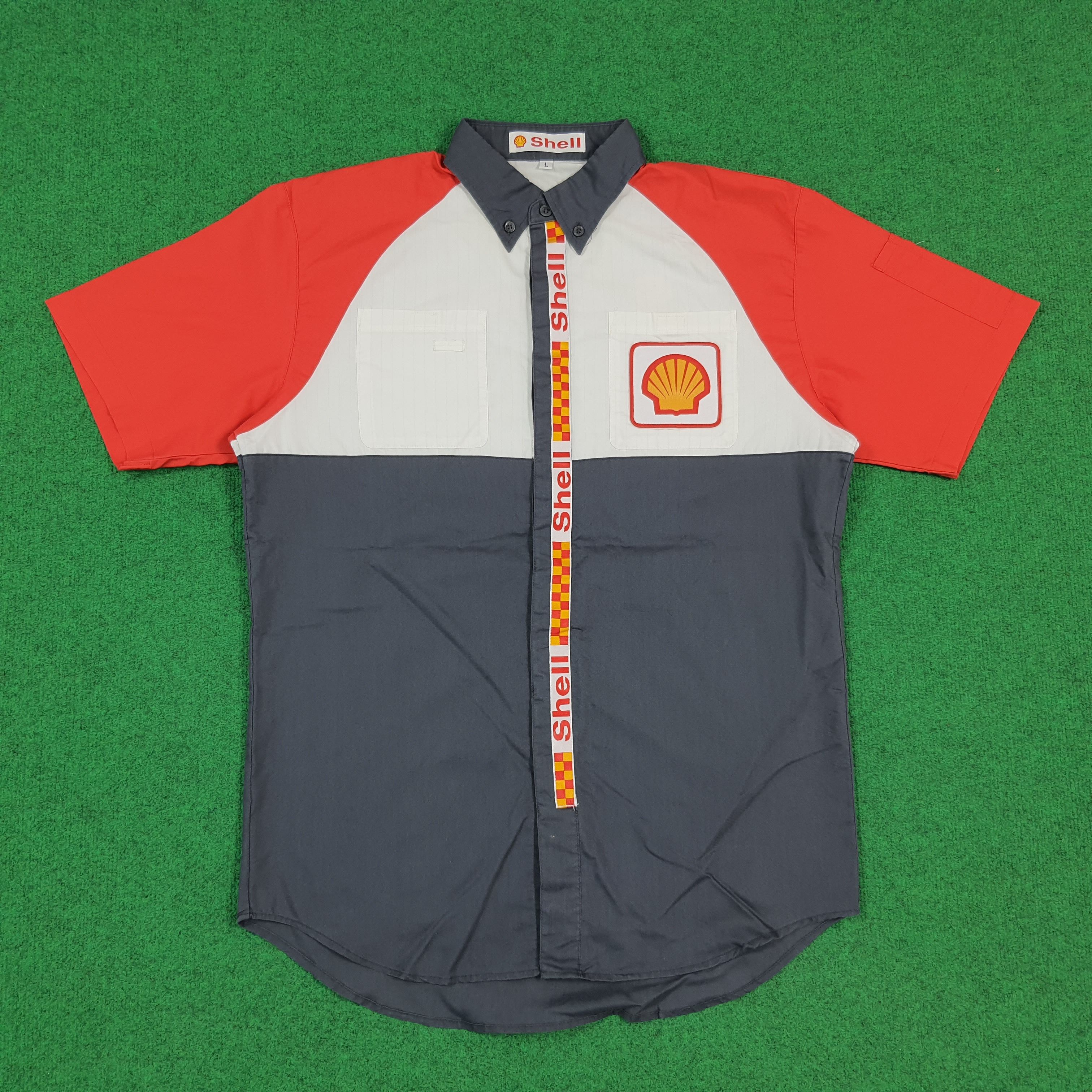 Vintage Vintage Shell Oil Company Staff Uniform Work Shirt C301N65 Size US L / EU 52-54 / 3 - 1 Thumbnail