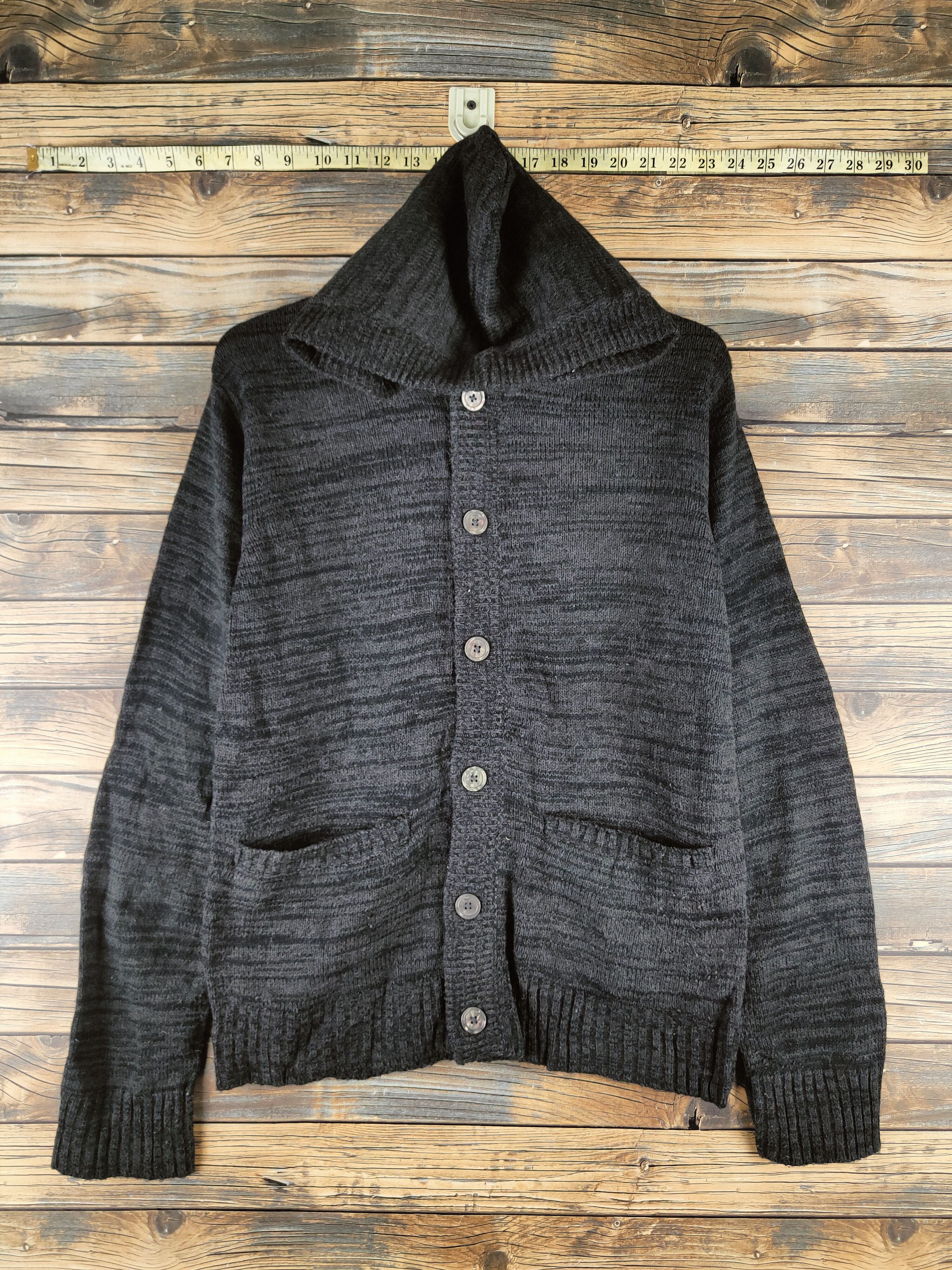 DL Louis Chavlon Black Hoodie Knitwear Cardigans #46-427