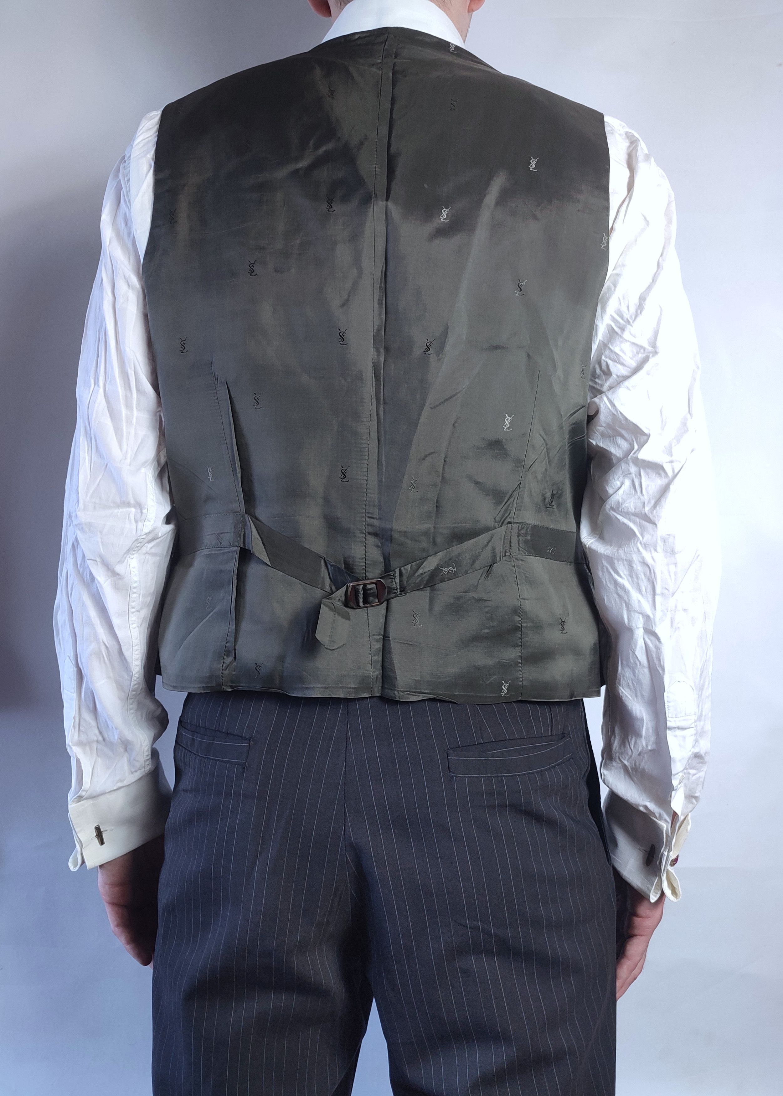 Vintage YSL khaki wool suit vest Size 38R - 11 Thumbnail