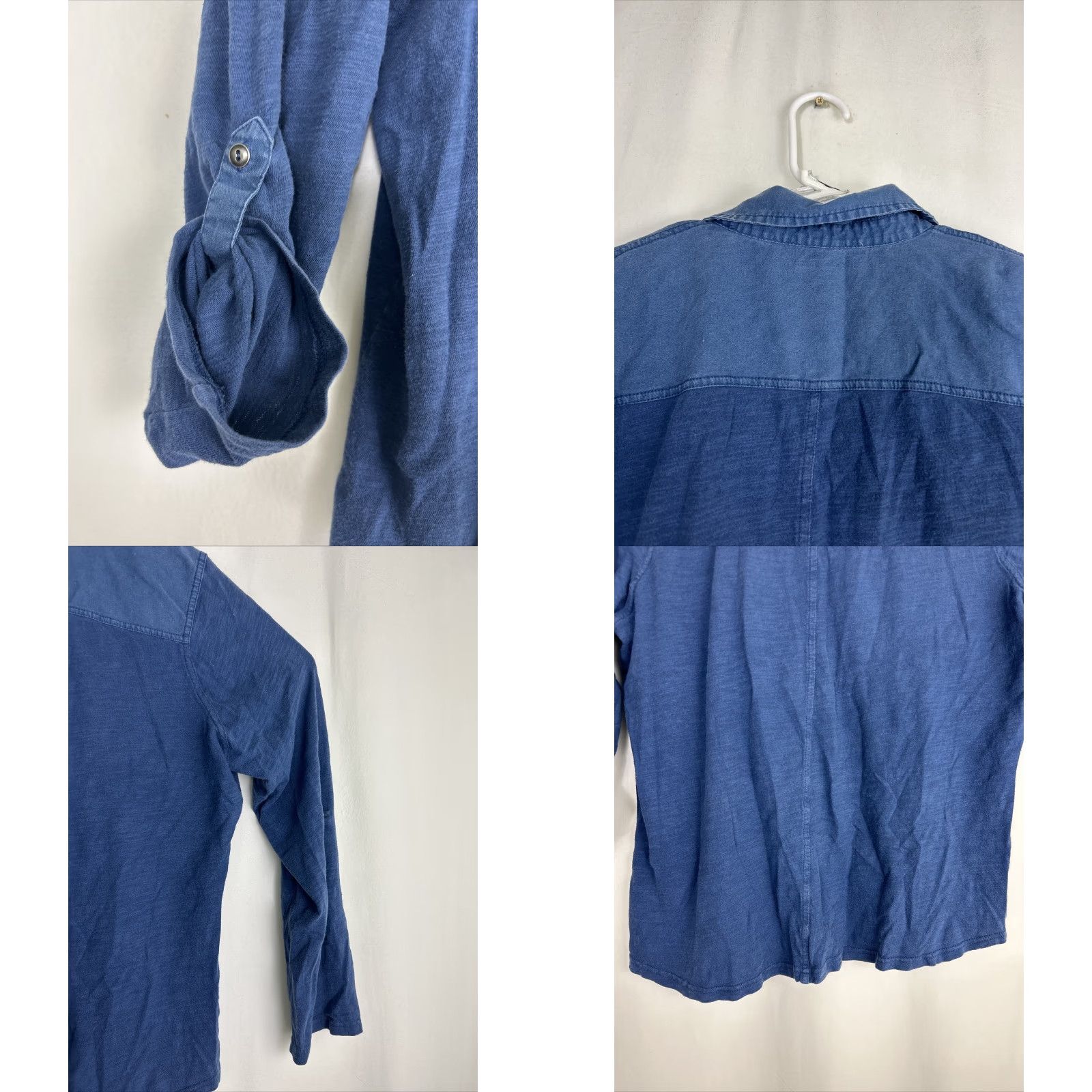 Eddie Bauer Eddie Bauer Shirt Womens XL Blue Linen Cotton Long Sleeve 1/4 Button Up Size XL / US 12-14 / IT 48-50 - 9 Thumbnail