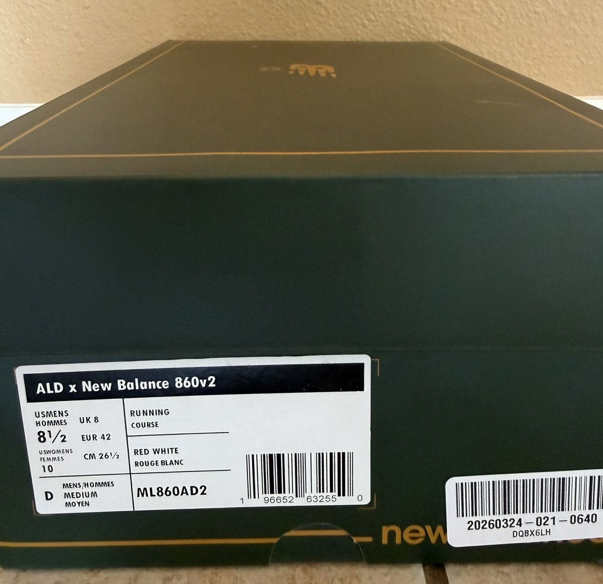 Aime Leon Dore × New Balance New Balance 860v2 Aime Leon Dore Red ALD 8.5 Box and Laces Size US 8.5 / EU 41-42 - 13 Thumbnail