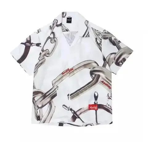 Jewelry Chain Print Button Up Short Sleeve Shirt Size US L / EU 52-54 / 3 - 1 Thumbnail