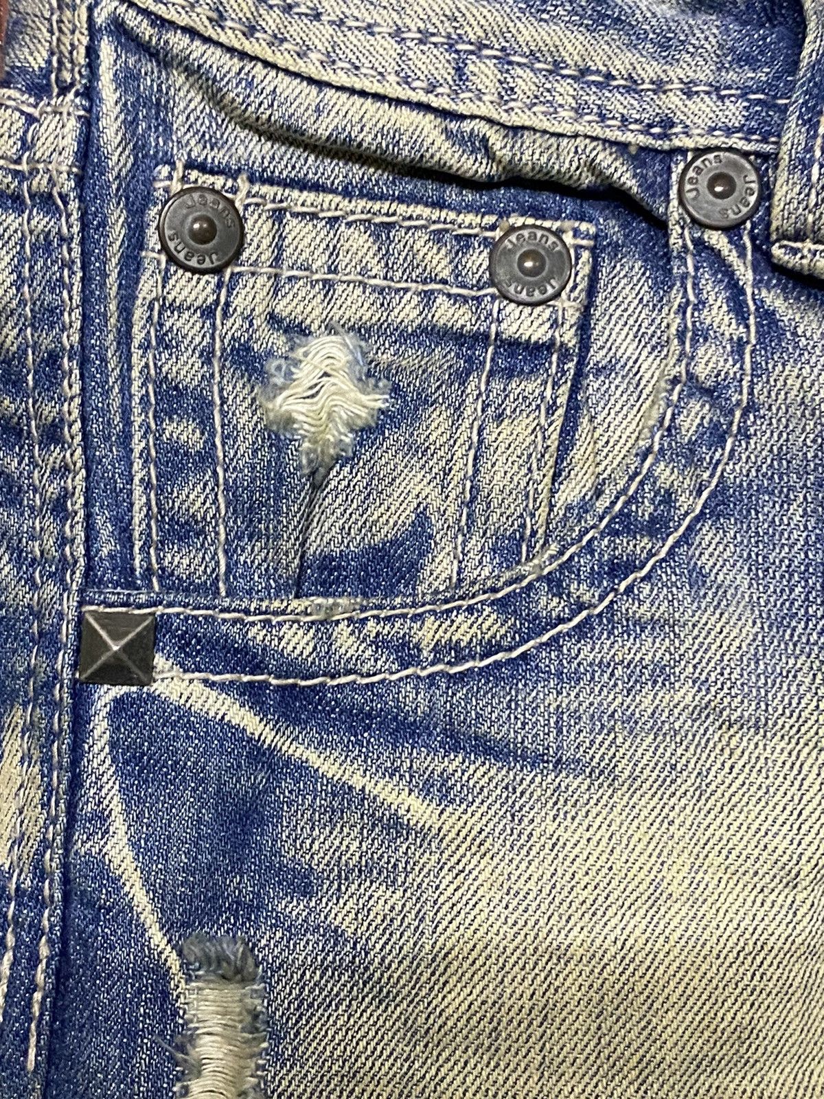 Hysteric Glamour Vintage Japanese Brands Blue Faded Wash Distressed Jeans Size US 29 - 10 Thumbnail