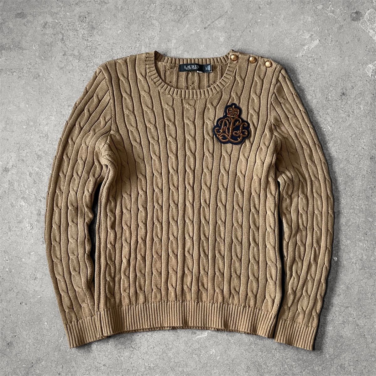 Polo Ralph Lauren Polo Ralph Lauren Woman’s Cable Knit Sweater Black Label Size L / US 10 / IT 46 - 1 Thumbnail