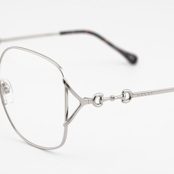 Gucci Gucci GG1019O 002 Eyeglasses Silver 58mm Square Frame Size ONE SIZE - 10 Thumbnail