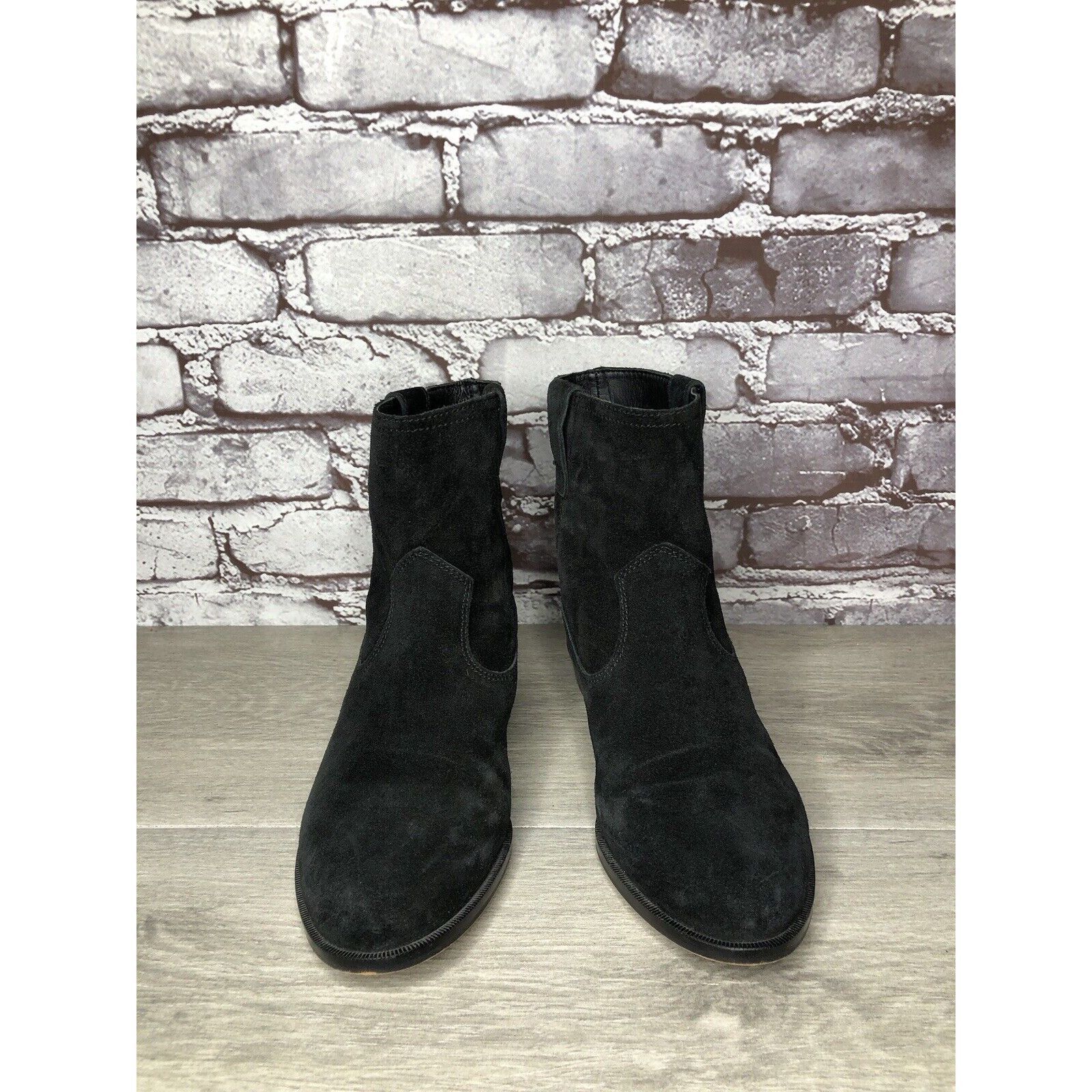 Rebecca Minkoff Rebecca Minkoff Black Suede Pull On Ankle Boots Heel Booties Size US 6 / IT 36 - 19 Thumbnail