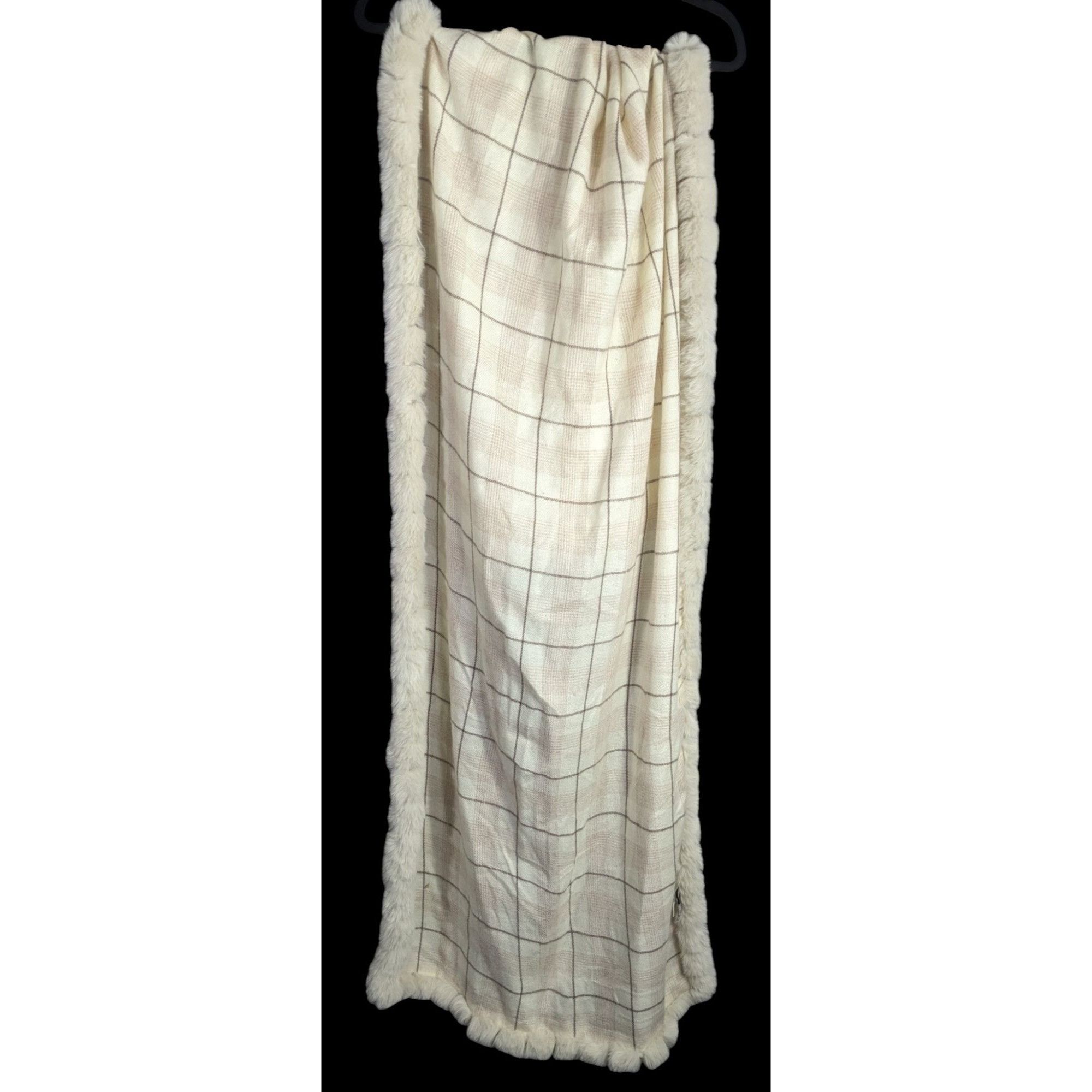 Other Belle Fare Premium Faux Fur Trimmed Wool-Blend Shawl Wrap Pl Size ONE SIZE - 3 Thumbnail