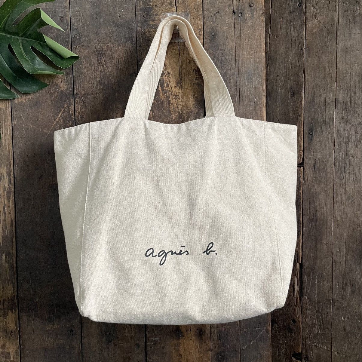 image of Vintage Agnes B Tote Bag in Cream, Men's