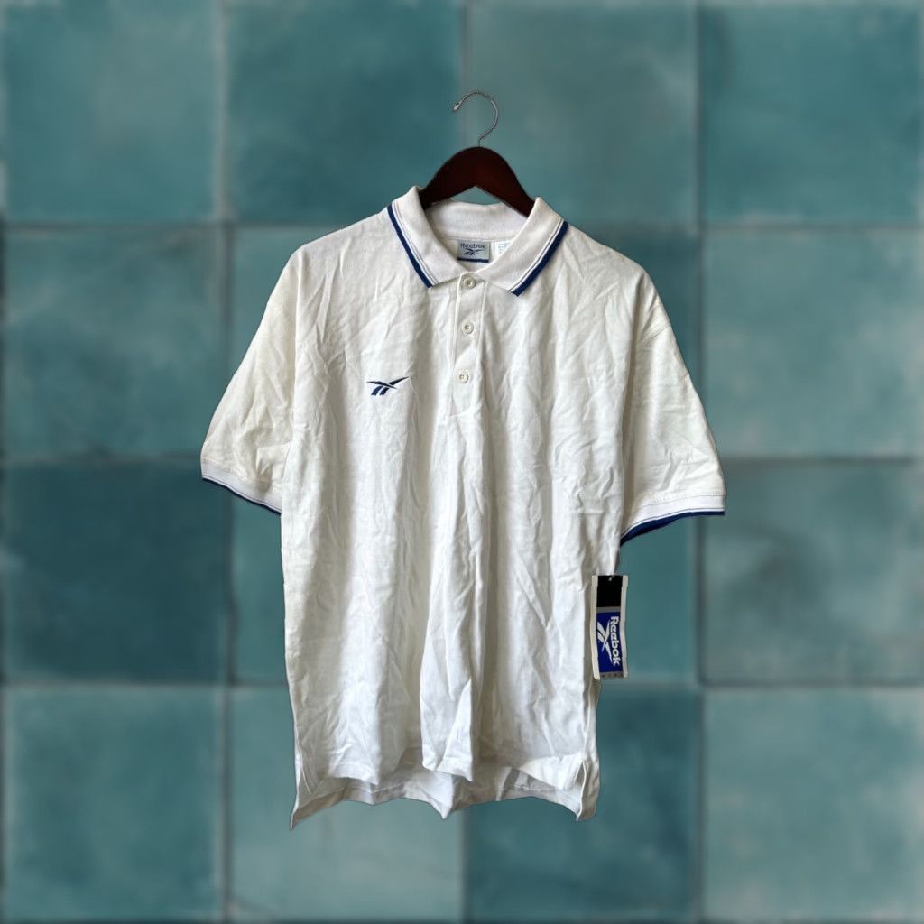 Reebok VINTAGE Reebok Polo Shirt Mens M White 90s 1996 Deadstock NWT 100% Cotton Polo Shirt Mens Size US M / EU 48-50 / 2 - 1 Thumbnail