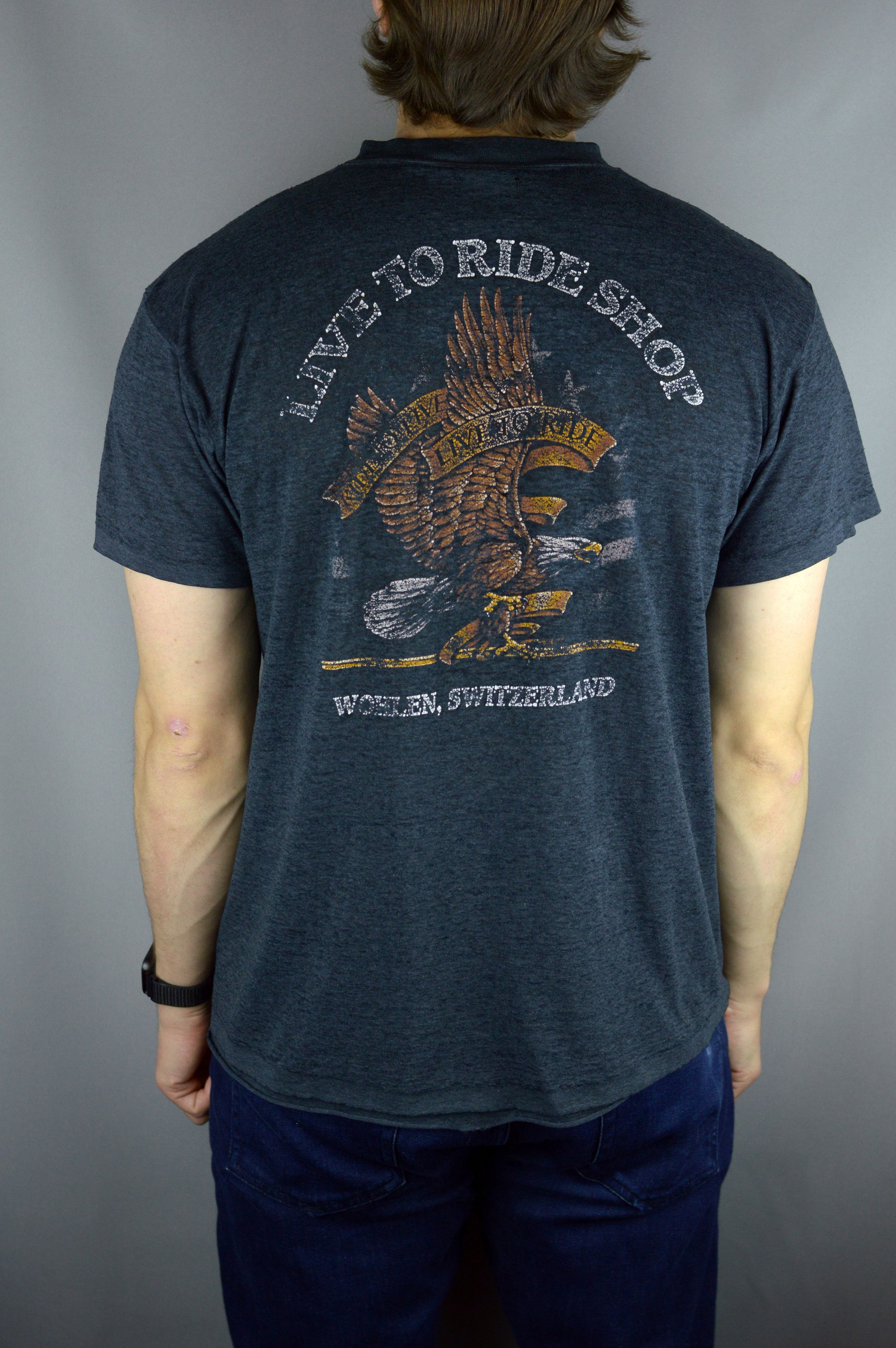 Vintage Vintage 3D Emblem Born Wild 50/50 t shirt Size US L / EU 52-54 / 3 - 2 Thumbnail
