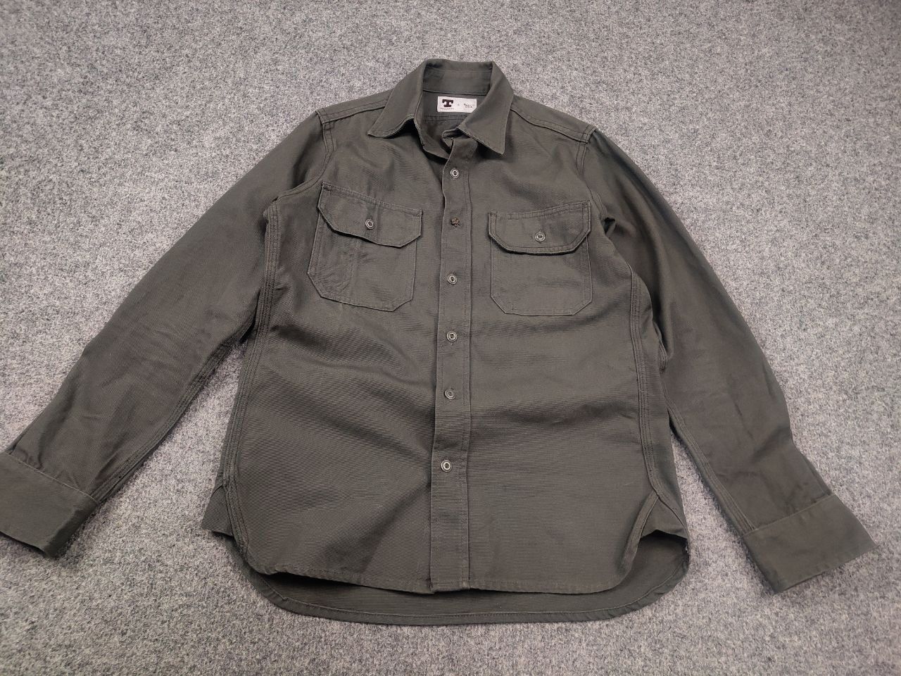 Tellason Vintage Tellason Drab Flap Long Sleeve Button Work Shirt USA Size US S / EU 44-46 / 1 - 3 Thumbnail