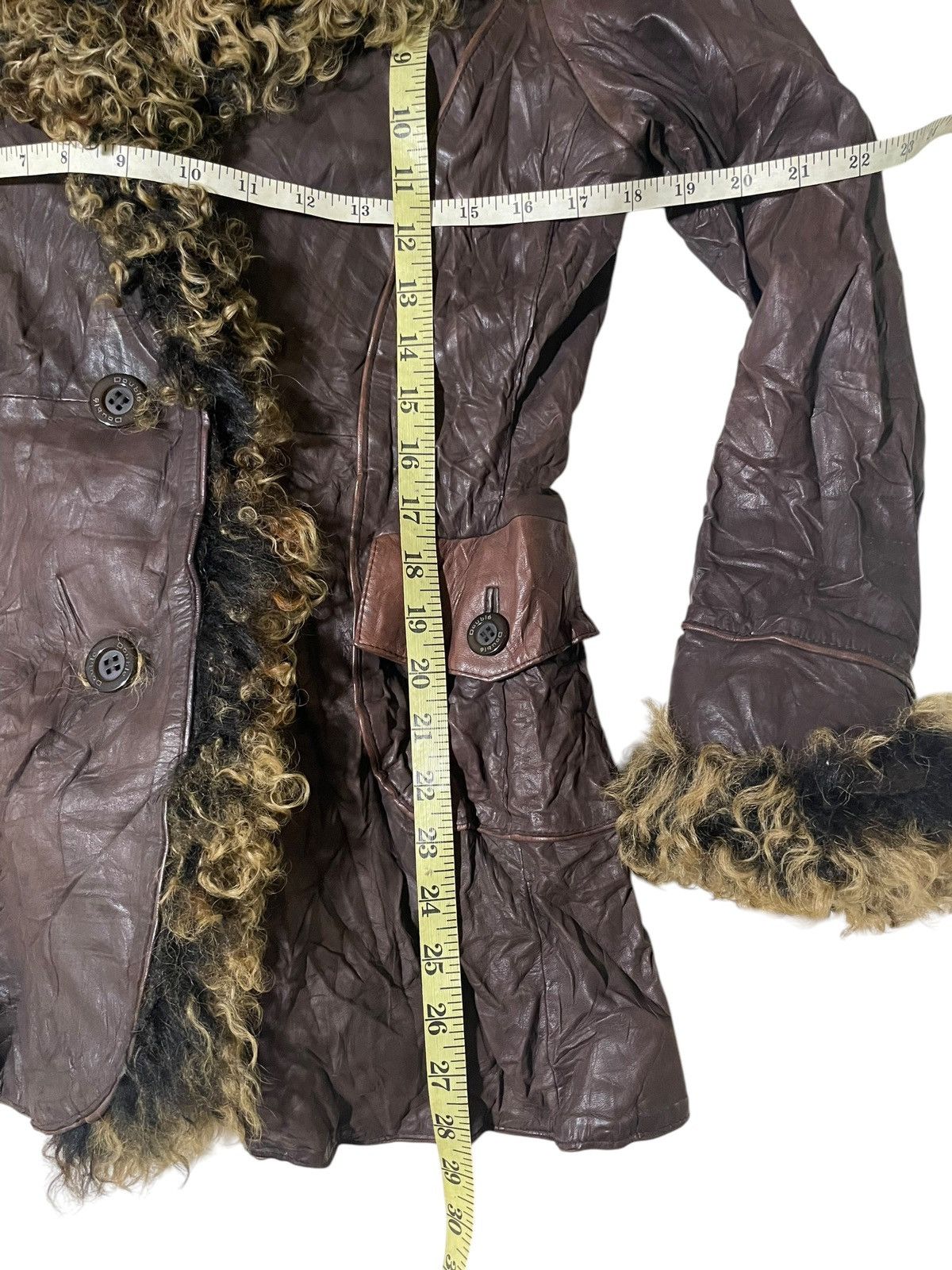 14th Addiction Y2k Sheep Leather Fur Jacket kmrii midas fuga gothic style Size S / US 4 / IT 40 - 10 Thumbnail