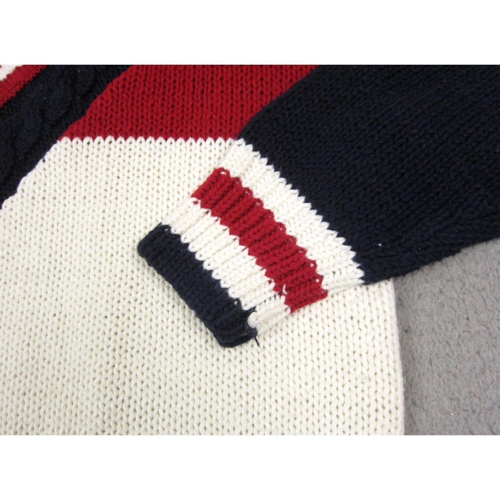 Vintage VINTAGE Nuggets Sweater Womens S Blue White V-Neck Cable Knit 80s College Pullover Shoulder Pads Womens Size S / US 4 / IT 40 - 5 Thumbnail