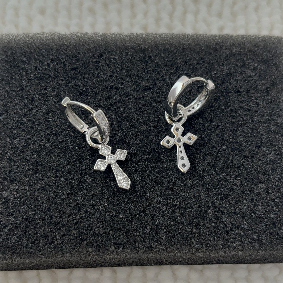 Other CZ Cross Dangle Drop Earrings for Men Women Size ONE SIZE - 3 Thumbnail