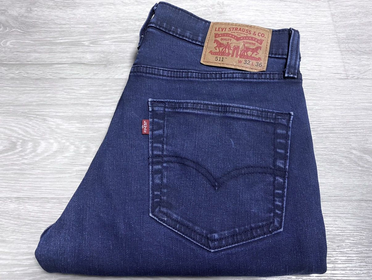 Levi's Levi’s 511 Waterless Blue Slim Fit Classic Jeans Denim Size US 32 / EU 48 - 24 Thumbnail