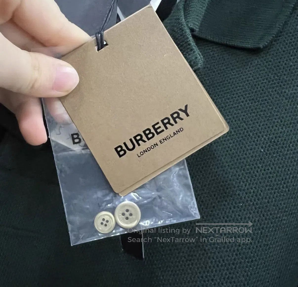 Burberry Green Long Sleeve Polo Shirt Size M. Size US M / EU 48-50 / 2 - 5 Thumbnail