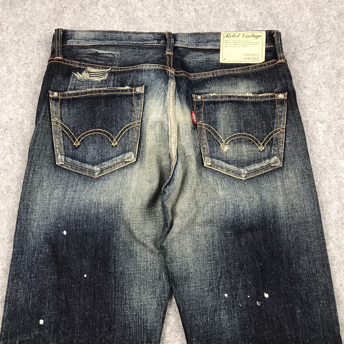 If Six Was Nine × Le Grande Bleu (L.G.B.) RIPPED DISTRESSED PATCHWORK EDWIN JAPANESE DENIM PANTS Size US 30 / EU 46 - 16 Thumbnail