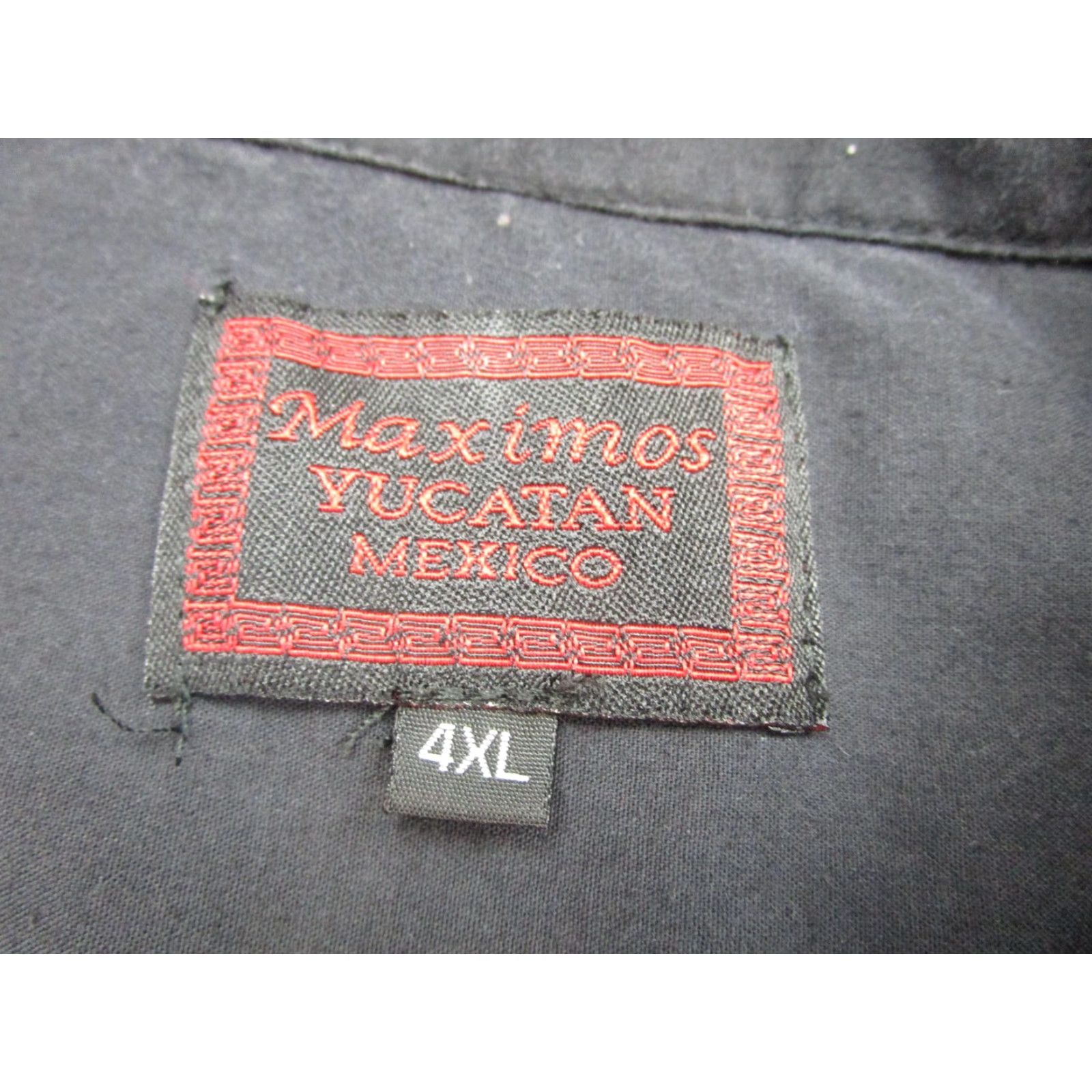 Vintage Maximos Yucatan Shirt Mens 4XL Black Short Sleeve Button-Up Relaxed Fit Pockets Size US XXL / EU 58 / 5 - 7 Thumbnail