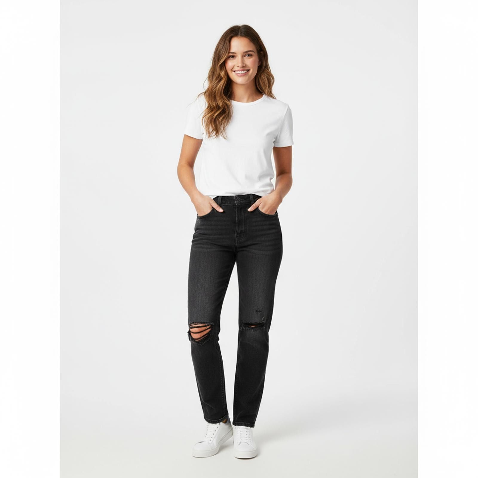 Abercrombie & Fitch Abercombie Women's Ripped Black Jeans Size 26" / US 2 / IT 38 - 1 Thumbnail