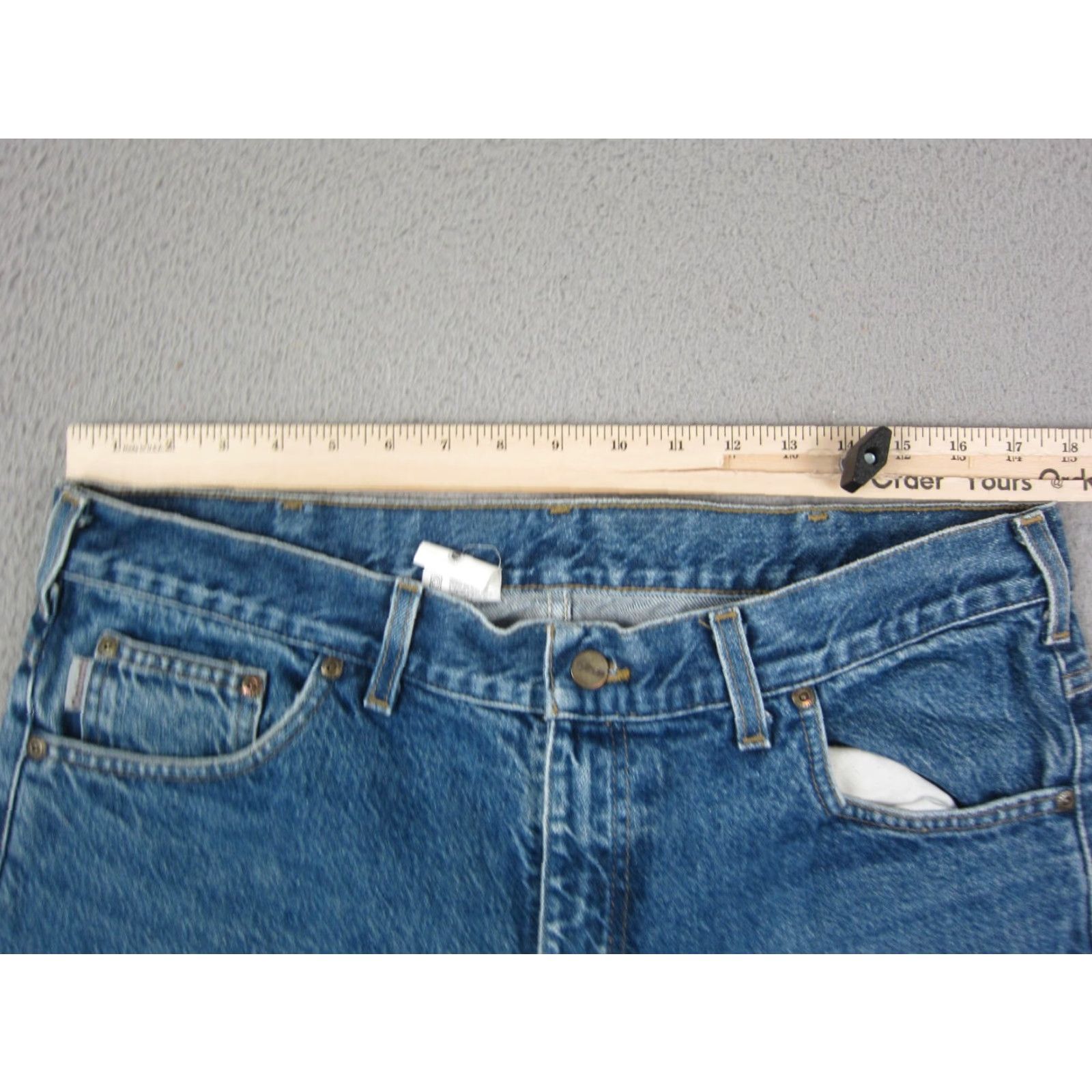 Carhartt Carhartt Jeans Mens Regular Straight Blue Denim Relaxed Fit 38x34 5-Pocket Workwear B17DST Size US 38 / EU 54 - 5 Thumbnail