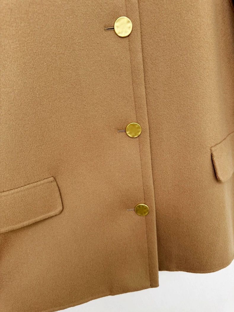 Max Mara Max Mara Brown wool coat Size L / US 10 / IT 46 - 3 Thumbnail
