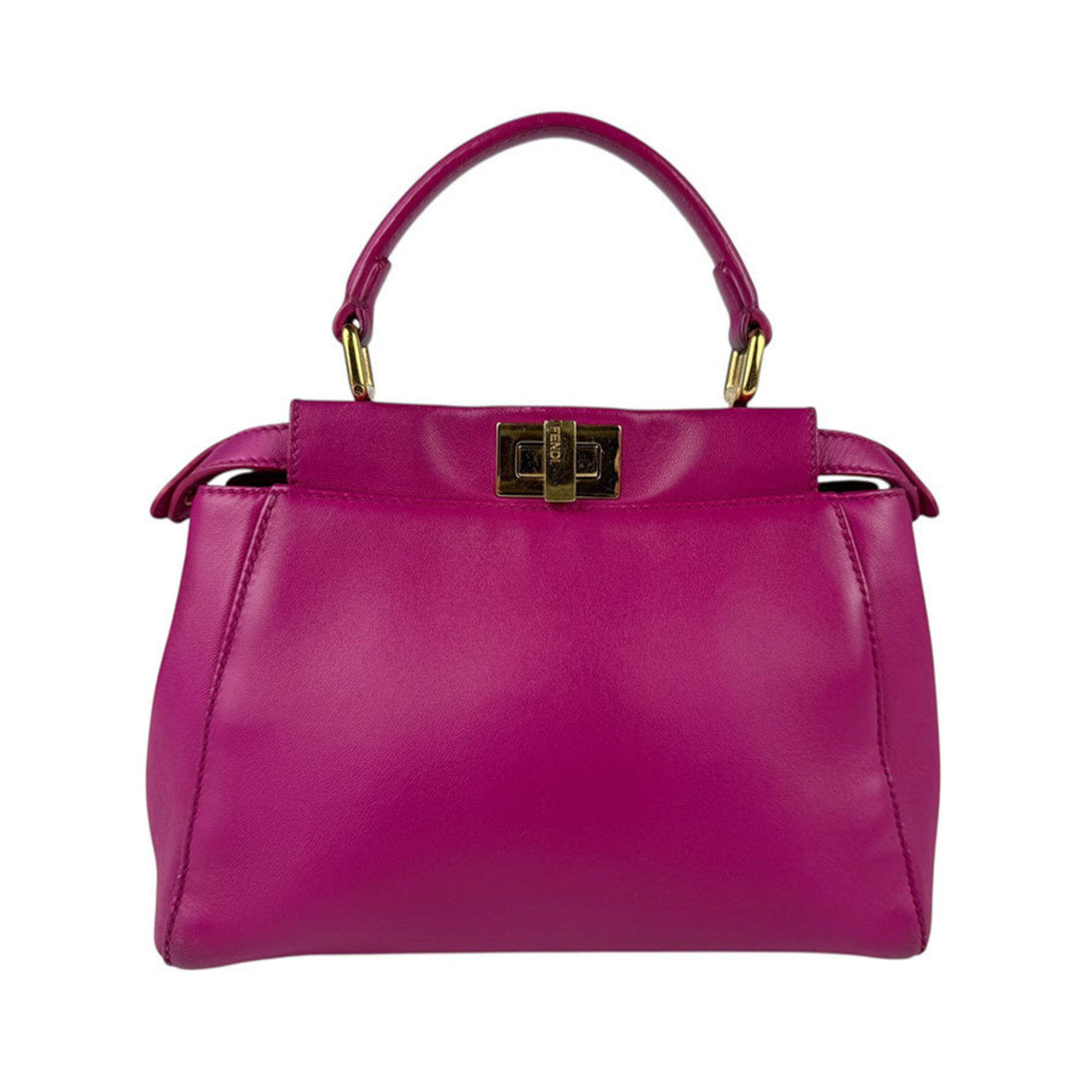 Fendi Handbag Shoulder Bag Peekaboo Mini Leather Purple Gold Ladies 8Bn244-K4P Z5271, Women's