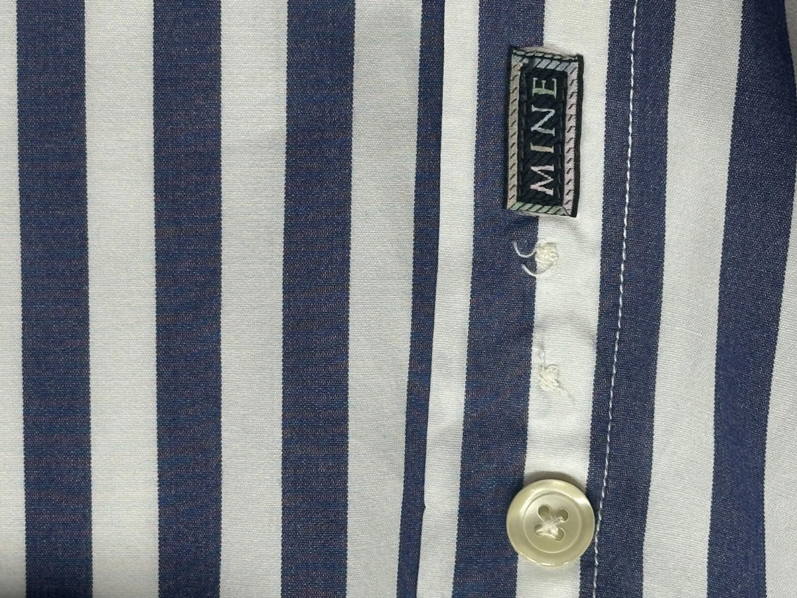 Monet Mine Striped 100% Cotton Large Button Down Shirt Blue 3XB Size US XXL / EU 58 / 5 - 4 Thumbnail